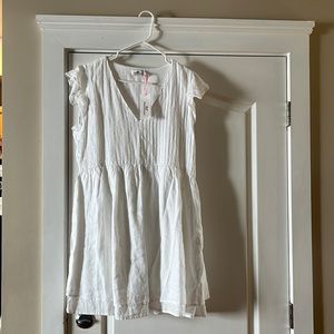 Vineyard Vines White Linen Pintuck Dress